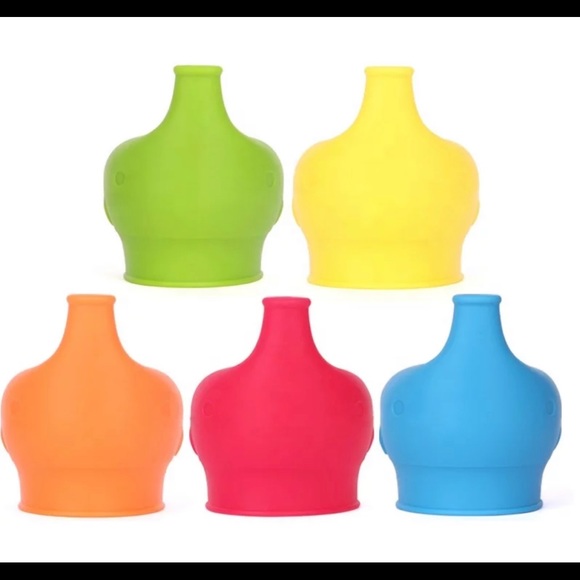 2 Pack BPA Free Silicone Sippy Cup Lids, Fits Any Cup, Stretch Spill Proof Lid - Picture 2 of 5